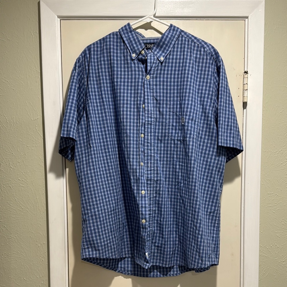 Chaps Blue Casual Button Down Shirt